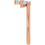 14K Gold Natural Diamond Accented Contour Band - Rose Gold - view 4