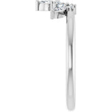 Platinum Natural Diamond Accented Contour Band - view 4