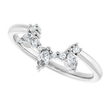 Platinum Natural Diamond Accented Contour Band - view 5