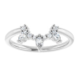 Platinum Natural Diamond Accented Contour Band - view 3