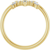 14K Gold Natural Diamond Accented Contour Band - Yellow Gold - view 2