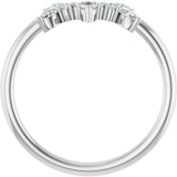 Platinum Natural Diamond Accented Contour Band - view 2