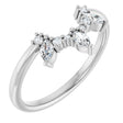 Platinum Natural Diamond Accented Contour Band