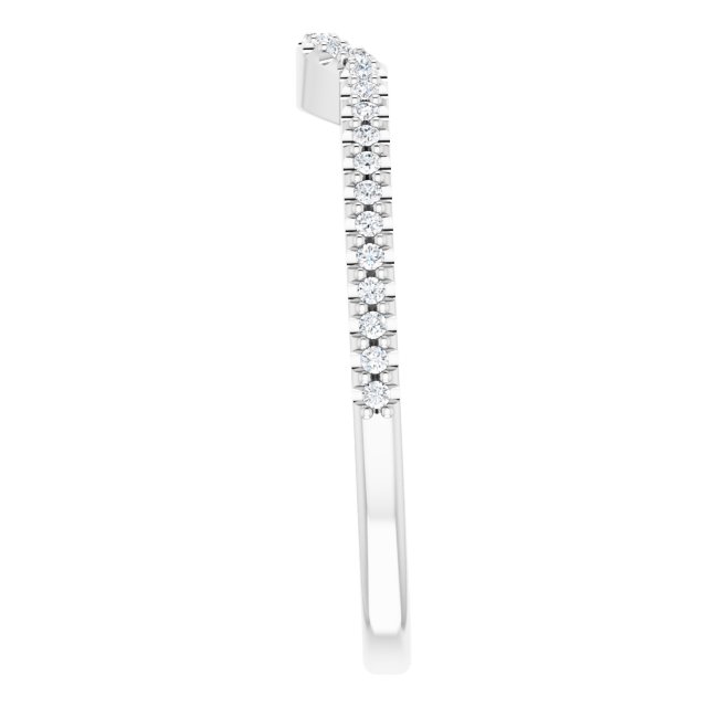 Platinum Round Lab-Grown Diamond Accented Contour Band – 1mm Stones - view 4