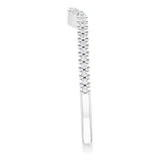 14K Gold Round Natural Diamond Accented Contour Band – 1mm Stones - White Gold - view 4