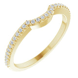 14K Gold Round Lab-Grown Diamond Accented Contour Band – 1mm Stones - Yellow Gold