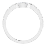 Platinum Round Lab-Grown Diamond Accented Contour Band – 1mm Stones - view 2