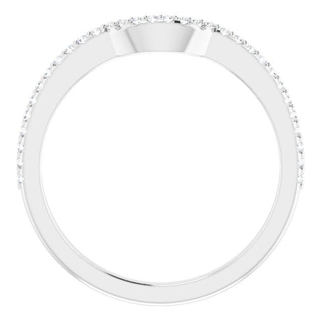 Platinum Round Lab-Grown Diamond Accented Contour Band – 1mm Stones - view 2