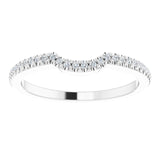 Platinum Round Lab-Grown Diamond Accented Contour Band – 1mm Stones - view 3
