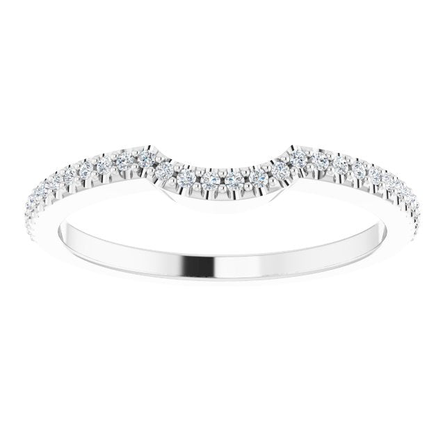 Platinum Round Lab-Grown Diamond Accented Contour Band – 1mm Stones - view 3