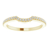 14K Gold Round Lab-Grown Diamond Accented Contour Band – 1mm Stones - Yellow Gold - view 3