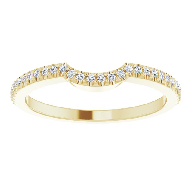 14K Gold Round Lab-Grown Diamond Accented Contour Band – 1mm Stones - Yellow Gold - view 3