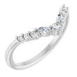 Platinum Marquise Natural Diamond Accented Contour Band – 3.5mm Stones
