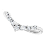 14K Gold Marquise Lab-Grown Diamond Accented Contour Band – 3.5mm Stones - White Gold - view 5