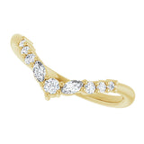 14K Gold Marquise Lab-Grown Diamond Accented Contour Band – 3.5mm Stones - Yellow Gold - view 5