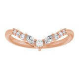 14K Gold Marquise Lab-Grown Diamond Accented Contour Band – 3.5mm Stones - Rose Gold - view 3