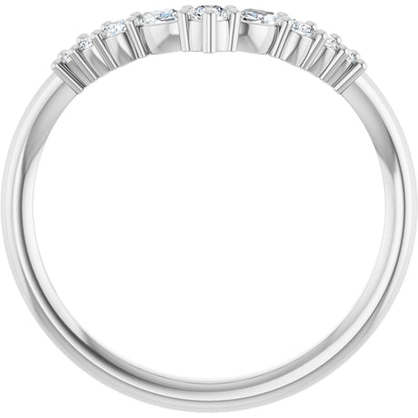 Platinum Marquise Lab-Grown Diamond Accented Contour Band – 3.5mm Stones - view 2