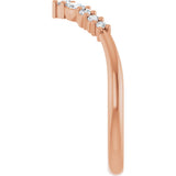 14K Gold Marquise Lab-Grown Diamond Accented Contour Band – 3.5mm Stones - Rose Gold - view 4