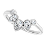 Platinum Pear Natural Diamond Contour Band – 4.5x3mm - view 5