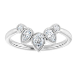 Platinum Pear Natural Diamond Contour Band – 4.5x3mm - view 3