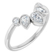 Platinum Pear Natural Diamond Contour Band – 4.5x3mm