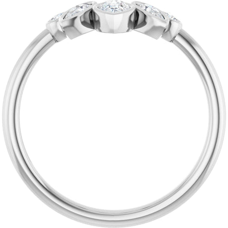 Platinum Pear Natural Diamond Contour Band – 4.5x3mm - view 2