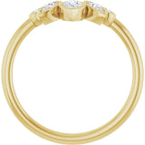 14K Gold Pear Natural Diamond Contour Band – 4.5x3mm - Yellow Gold - view 2