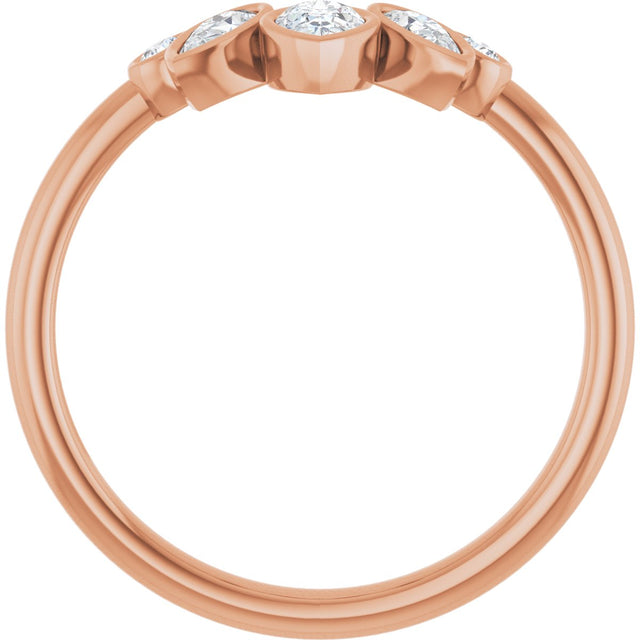 14K Gold Pear Lab-Grown Diamond Contour Band – 4.5x3mm - Rose Gold - view 2