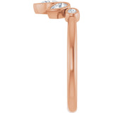 14K Gold Pear Natural Diamond Contour Band – 4.5x3mm - Rose Gold - view 4
