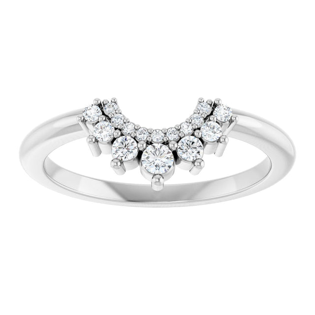 Platinum Round Natural Diamond Contour Band IV - view 3