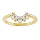 14K Gold Round Natural Diamond Contour Band – 2.2mm Stones - Yellow Gold - view 3