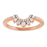14K Gold Round Natural Diamond Contour Band – 2.2mm Stones - Rose Gold - view 3