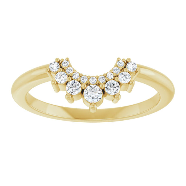 14K Gold Round Lab-Grown Diamond Contour Band – 2.2mm Stones - Yellow Gold - view 3