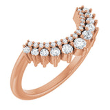 14K Gold Round Lab-Grown Diamond Contour Band – 2.2mm Stones - Rose Gold