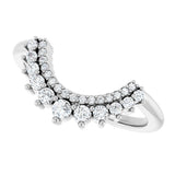 Platinum Round Lab-Grown Diamond Contour Band – 2.2mm Stones - view 6