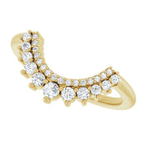 14K Gold Round Lab-Grown Diamond Contour Band – 2.2mm Stones - Yellow Gold - view 5