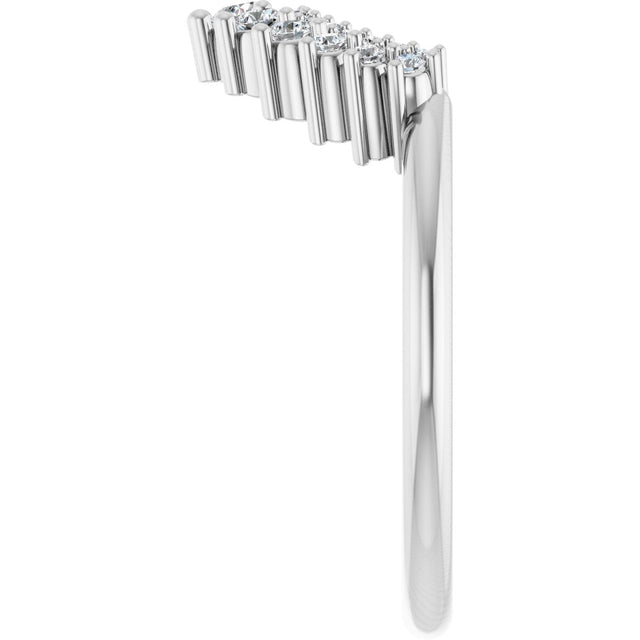 Platinum Round Lab-Grown Diamond Contour Band – 2.2mm Stones - view 5