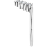 14K Gold Round Lab-Grown Diamond Contour Band – 2.2mm Stones - White Gold - view 4