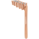 14K Gold Round Lab-Grown Diamond Contour Band – 2.2mm Stones - Rose Gold - view 5