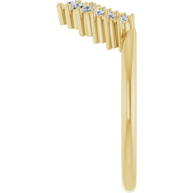 14K Gold Round Lab-Grown Diamond Contour Band – 2.2mm Stones - Yellow Gold - view 4