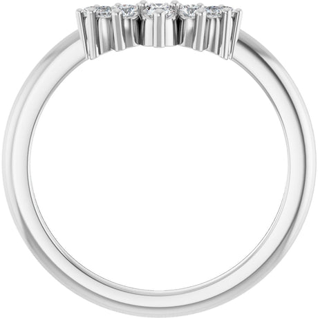Platinum Round Natural Diamond Contour Band IV - view 2