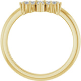 14K Gold Round Lab-Grown Diamond Contour Band – 2.2mm Stones - Yellow Gold - view 2