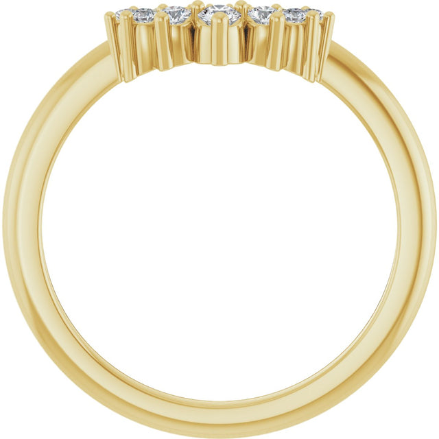 14K Gold Round Lab-Grown Diamond Contour Band – 2.2mm Stones - Yellow Gold - view 2