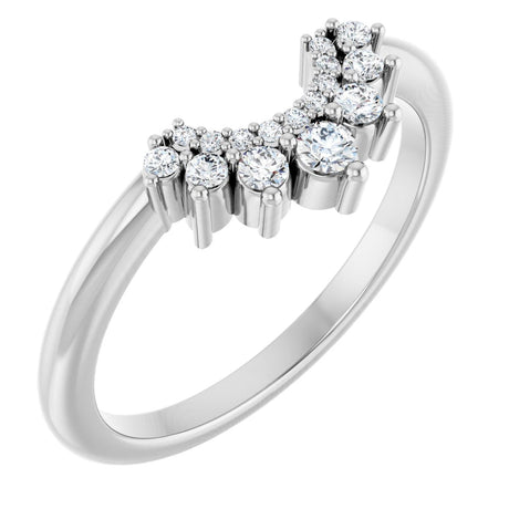 Platinum Round Lab-Grown Diamond Contour Band – 2.2mm Stones
