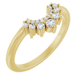 14K Gold Round Natural Diamond Contour Band – 2.2mm Stones - Yellow Gold