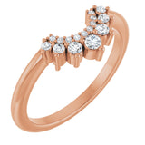 14K Gold Round Natural Diamond Contour Band – 2.2mm Stones - Rose Gold