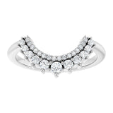 Platinum Round Lab-Grown Diamond Contour Band – 2.2mm Stones - view 3