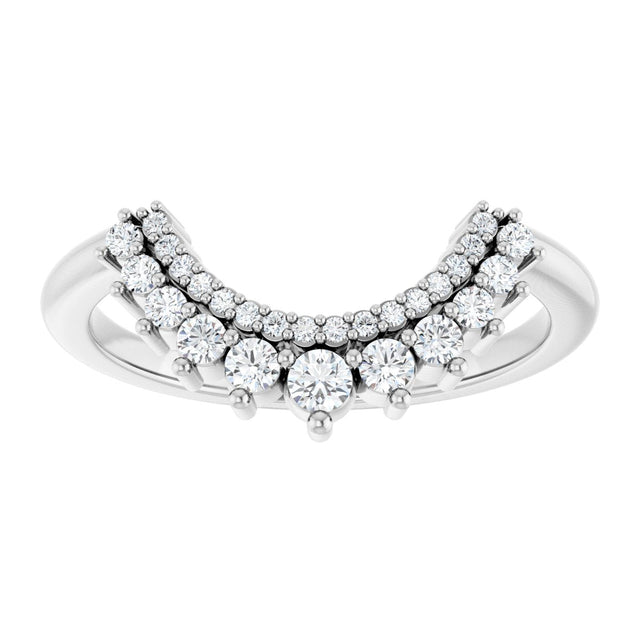 Platinum Round Lab-Grown Diamond Contour Band – 2.2mm Stones - view 3