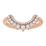 14K Gold Round Lab-Grown Diamond Contour Band – 2.2mm Stones - Rose Gold - view 3