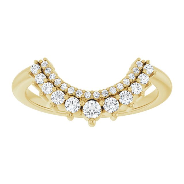 14K Gold Round Lab-Grown Diamond Contour Band – 2.2mm Stones - Yellow Gold - view 3